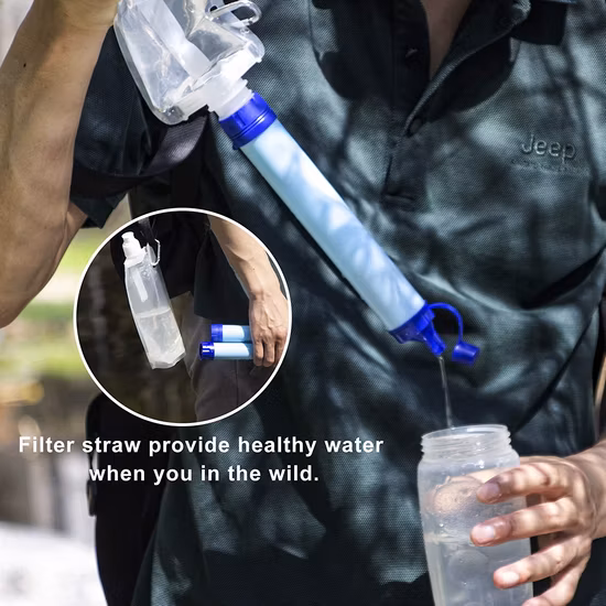 Filtro acqua purificatore d'aria portatile per campeggio all'aperto, escursionismo, emergenza, sopravvivenza
